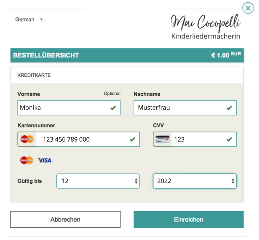 Payment Mai Cocopelli